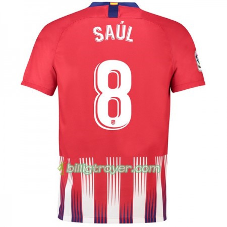 Billige Fotballdrakter Atlético Madrid Saul 8 Hjemmedraktsett 2018/19 Kortermet